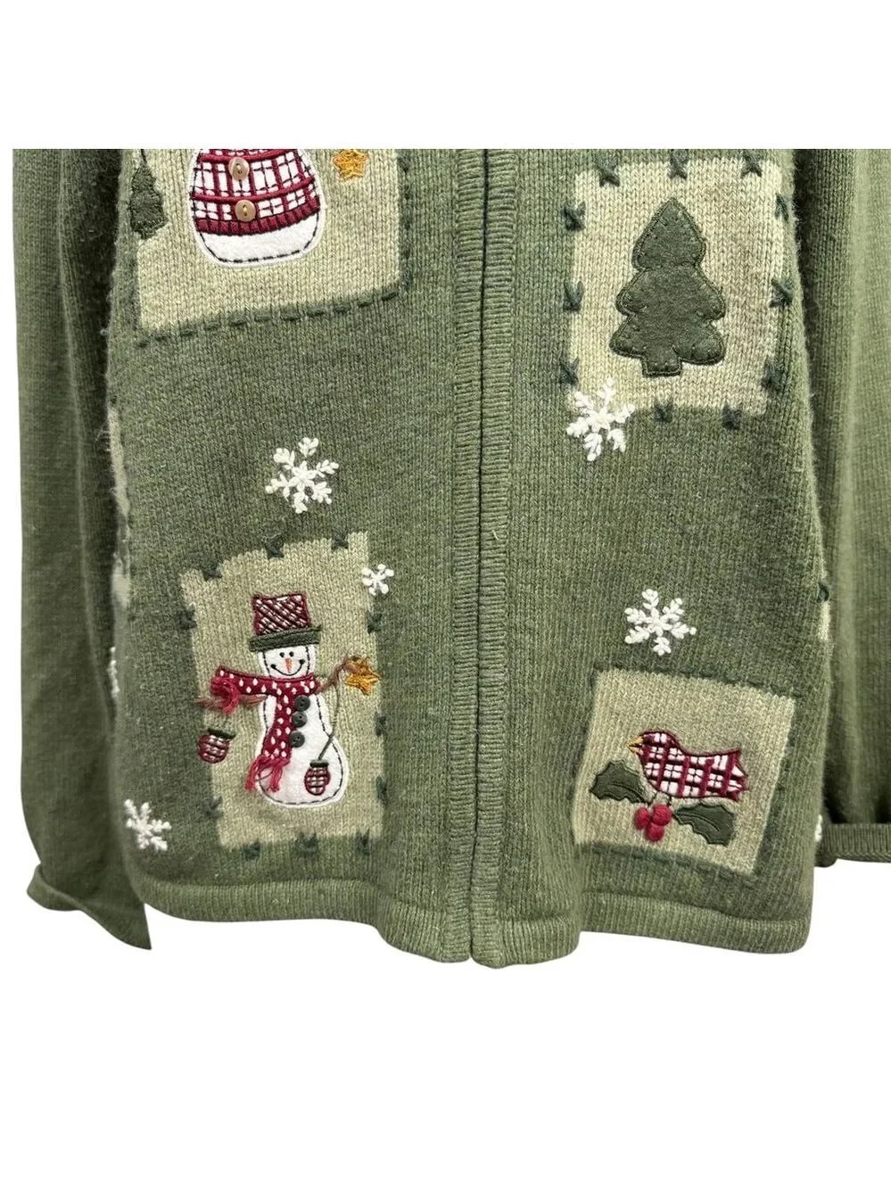 Croft & Barrow‎ Christmas Cardigan Size L Green